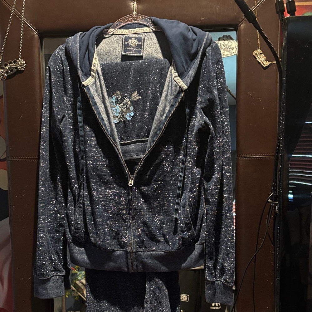 PINK Victoria's Secret Navy Glitter Jacket